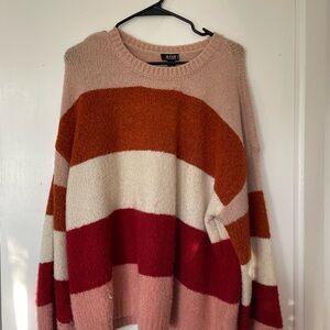 Striped sweater across front, back and sleeves